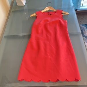 J Crew Dress J. Crew Red Scalloped Sleeveless Dress Like NEW Size 00